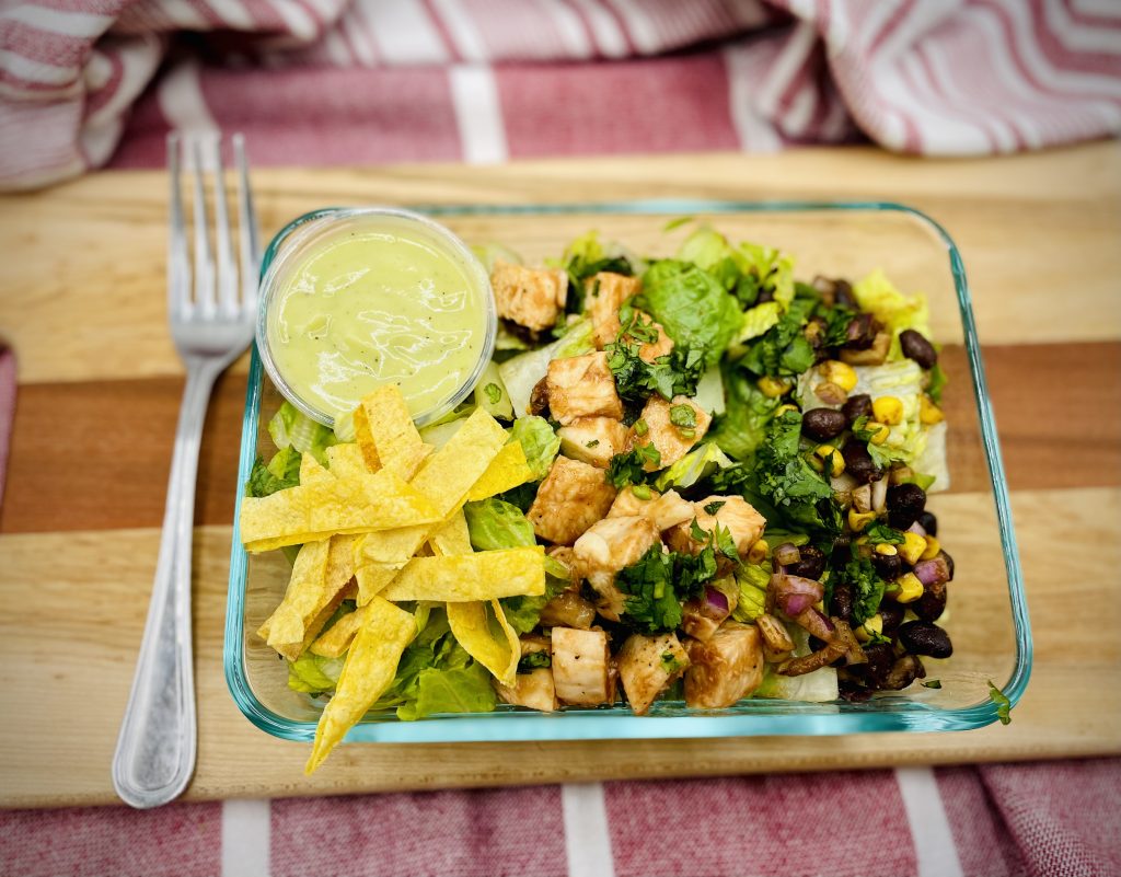 BBQ Chicken Chopped Salad with Avocado Sauce Mqt Nutrition