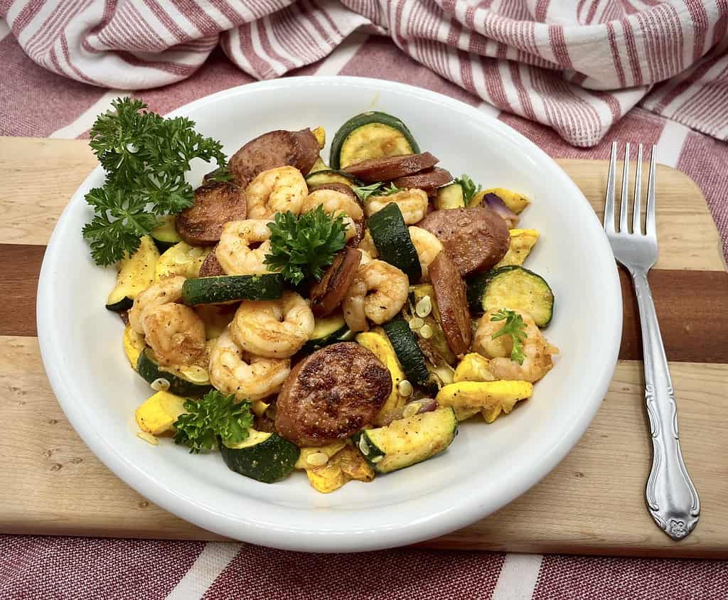 Kielbasa & Shrimp Skillet w/ Summer Squash Mqt Nutrition
