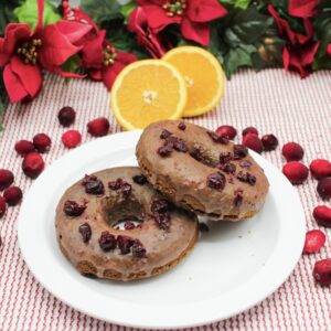Gingerbread Protein Donut with Cranberry-Orange Glaze (Single Donuts & 6 Packs Available)