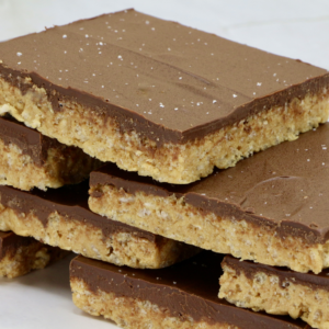 Protein Chocolate Peanut Butter Rice Krispy Treat